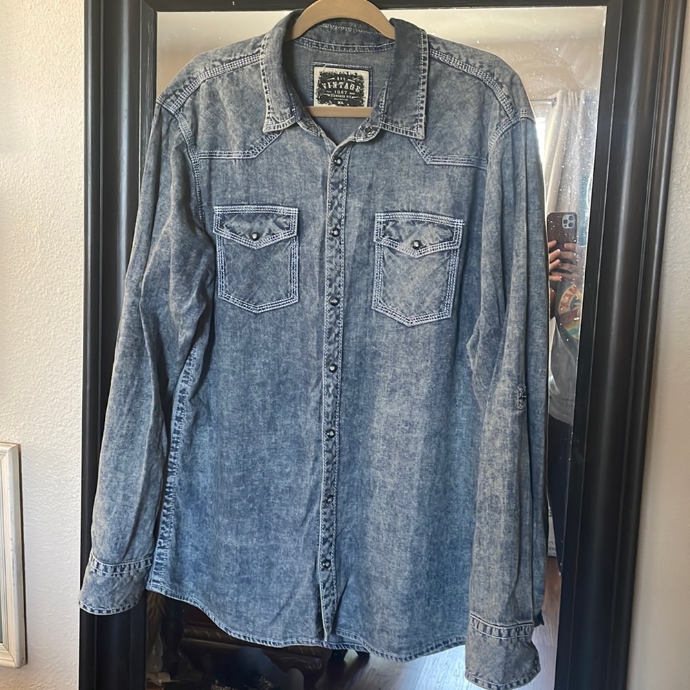 BKE Standard Fit Vintage XL Men’s denim button down